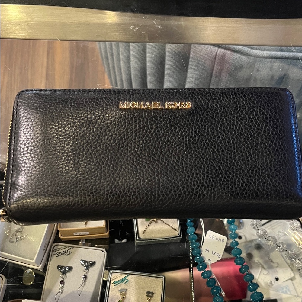 Michael Kors Black Pebbled Leather Wallet